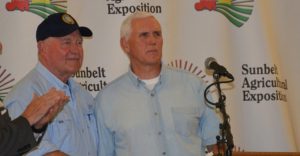 US Secretary of Agriculture, Sonny Perdue and Vice President Mike Pence at the 2018 Sunbelt Ag Expo